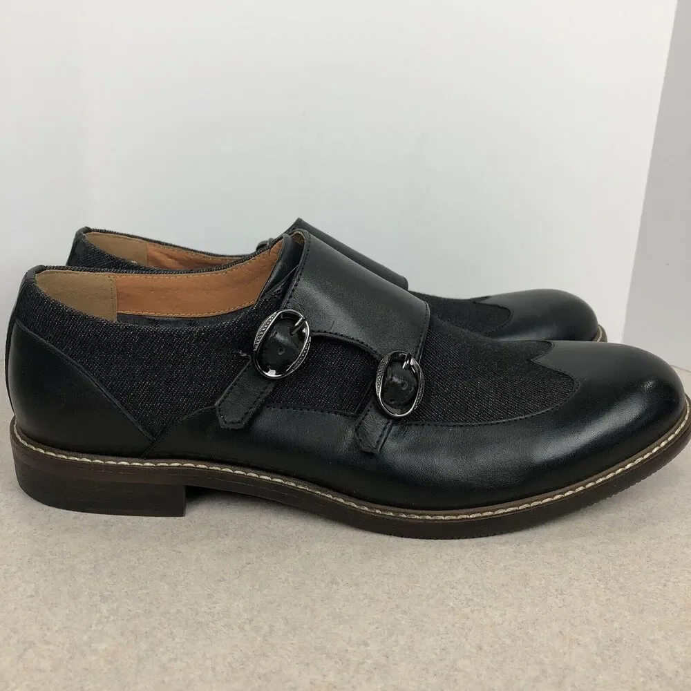 VINTAGE FOUNDRY CO Men's Morgan Monk Strap Shoes Black Size 10 Dress‎ Shoe